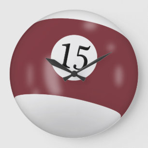Grande Horloge Ronde Boule de billard numéro 15