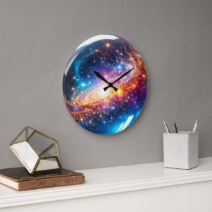 Grande Horloge Ronde Boule de Cristal - Je vois un événement cosmique d