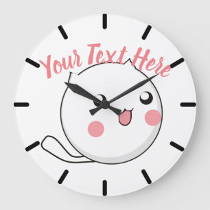 Grande Horloge Ronde Boule de fourrure de Kitten Love