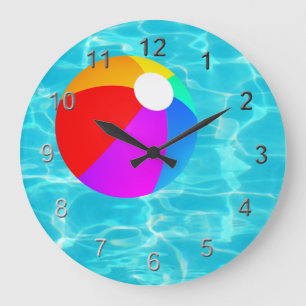 Grande Horloge Ronde Boule de plage de piscine