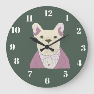Grande Horloge Ronde Bouledogue français