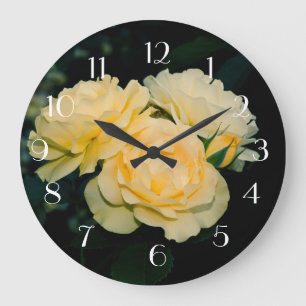 Grande Horloge Ronde Bouquet rose
