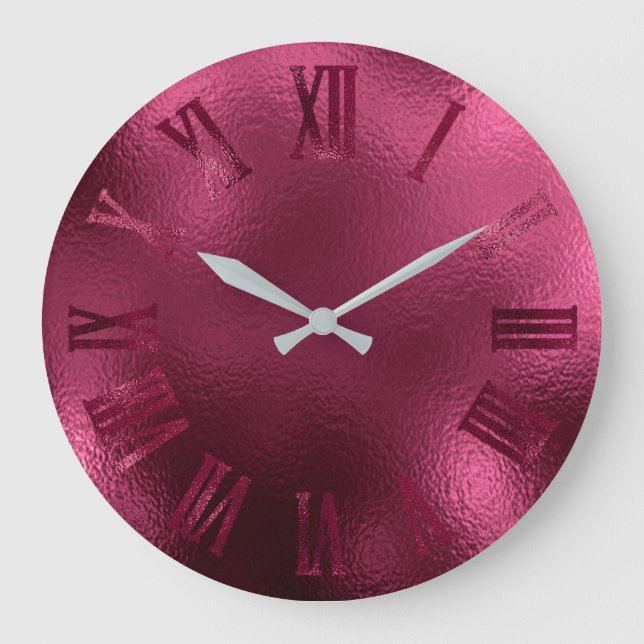 Grande Horloge Ronde Bourgogne Bordeaux Ruby Chiffres romains minimaux (Recto)