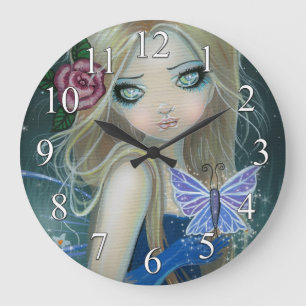 Grande Horloge Ronde Bouteille à perches Fée Imaginaire Art cadenas