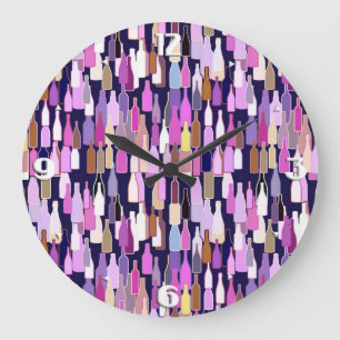 Grande Horloge Ronde Bouteilles de vin, couleur multi, arrière - plan