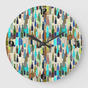 Grande Horloge Ronde Bouteilles de vin, multicolore, arrière - plan bei
