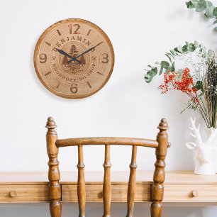Grande Horloge Ronde Boutique de travail du bois naturel