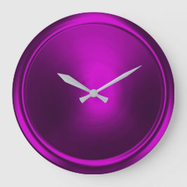 Grande Horloge Ronde Bouton Magenta Purple