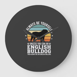 Grande Horloge Ronde Bouvier Anglais Sunset Soyez Vous-Même Chien