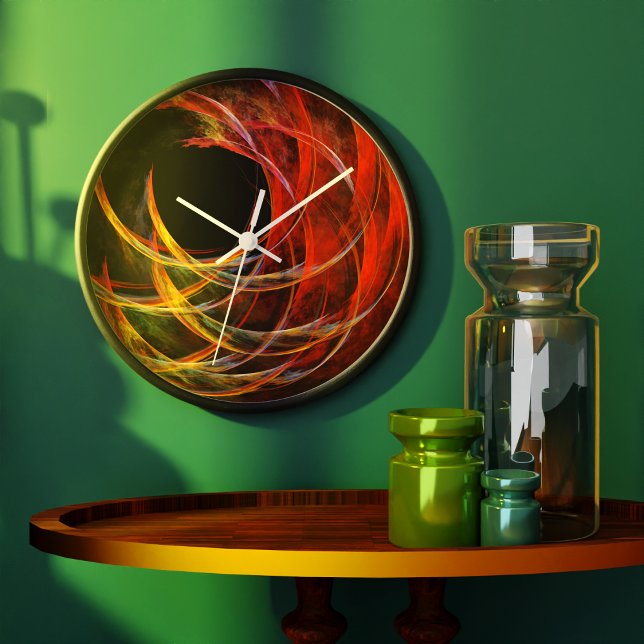 Grande Horloge Ronde Breaking the Circle (Breaking the Circle Abstract Art Round Clock)