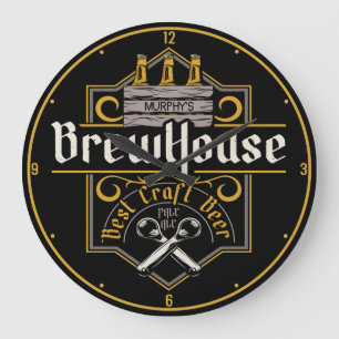 Grande Horloge Ronde BrewHouse personnalisée Meilleure bière artisanale