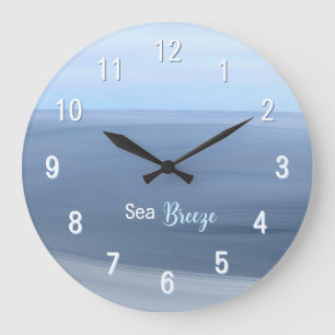 Grande Horloge Ronde Brise marine – Océan bleu calme