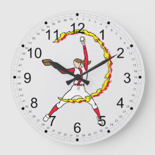 Grande Horloge Ronde Broc du base-ball des femmes