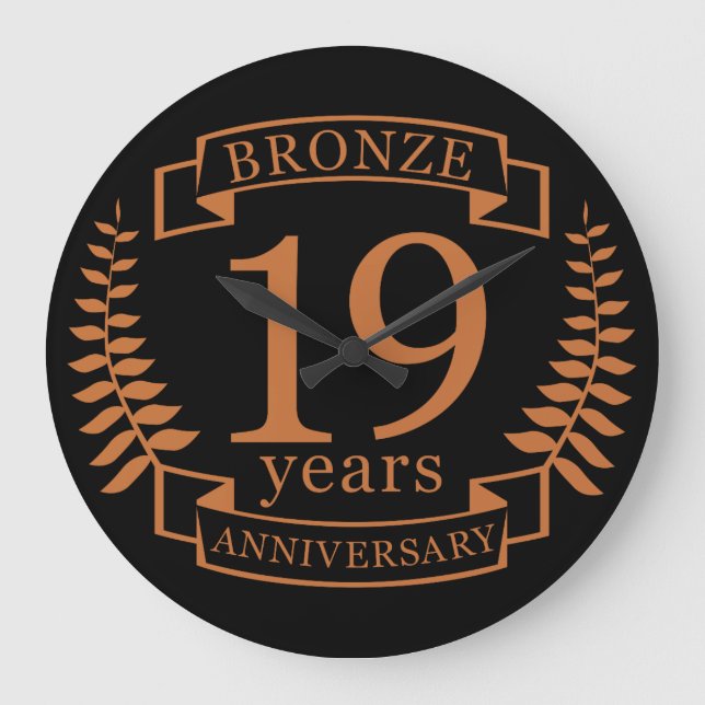 Grande Horloge Ronde Bronze anniversaire traditionnel mariage 19 ans (Recto)