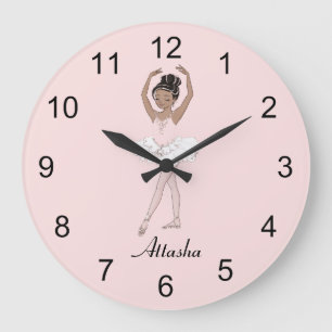 Grande Horloge Ronde Brown fille ballerine cinquième position