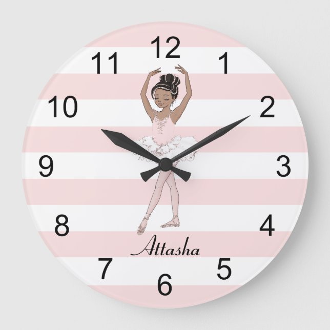 Grande Horloge Ronde Brown fille ballerine cinquième position (Recto)