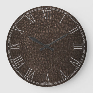 Grande Horloge Ronde Brown Retro Custom Leather