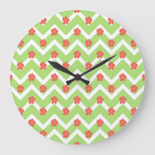 Grande Horloge Ronde Broyer le couvre-lit Floral
