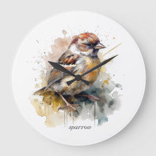 Grande Horloge Ronde Bruant rustique, personnalisé