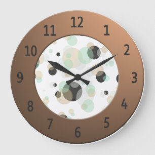 Grande Horloge Ronde Bulles modernes avec cercles de chiffres métalliq
