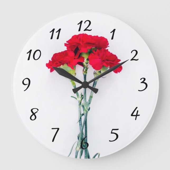 Grande Horloge Ronde Bundle of Red Carnation Flowers (Recto)