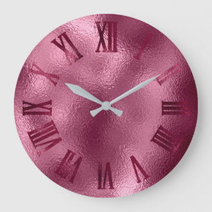 Grande Horloge Ronde Burgundy Bordeaux Glass