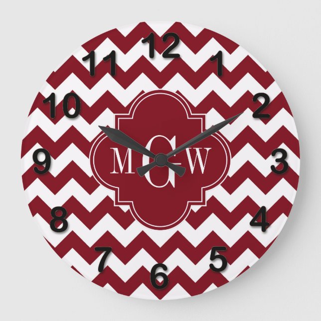 Grande Horloge Ronde Burgundy Wht Chevron Burgundy (Recto)