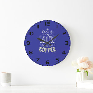 Grande Horloge Ronde Ça sent le café 