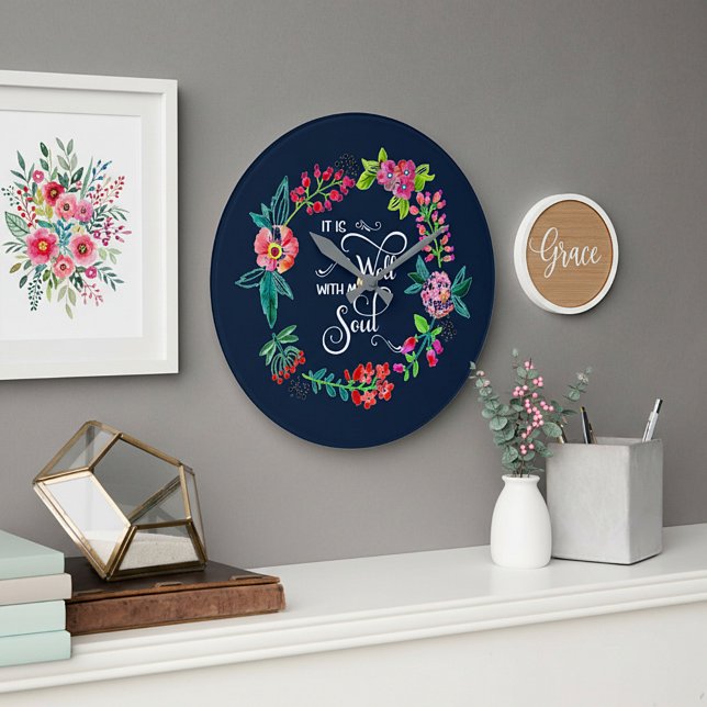 Grande Horloge Ronde Ça va bien avec mon âme  (Créateur téléchargé)