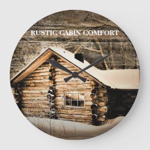 Grande Horloge Ronde Cabine Rustique En Bois Dans La Nature