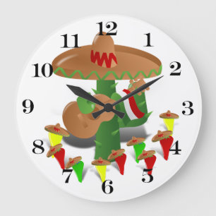 Grande Horloge Ronde Cactus with Dancing Peppers