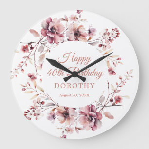 Grande Horloge Ronde Cadeau 40e anniversaire Cadeau personnalisé cadena