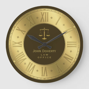Grande Horloge Ronde Cadeau chic d'or élégant de l'AVOCAT  