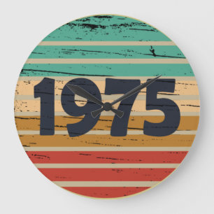 Grande Horloge Ronde Cadeau d'anniversaire de naissance en 1975