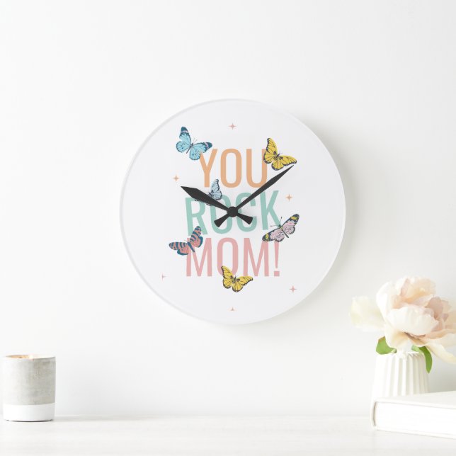 Grande Horloge Ronde Cadeau de fête des mères, Cadeau d'anniversaire po (Maison)