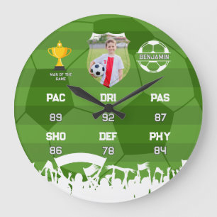 Grande Horloge Ronde Cadeau De Football Personnalisé Pour Les Enfants, 