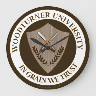 Grande Horloge Ronde Cadeau drôle pour l'université de Woodturner