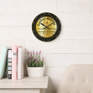 Grande Horloge Ronde Cadeau du 50e anniversaire du Jubilé d'or pour une