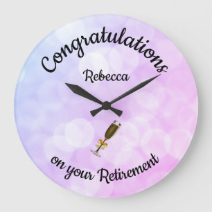 Grande Horloge Ronde Cadeau personnalisé de retraite