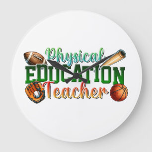 Grande Horloge Ronde Cadeau pour enseignant Professeur d'éducation ph