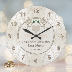 Grande Horloge Ronde Cadeaux de mariage élégants personnalisés pour cou