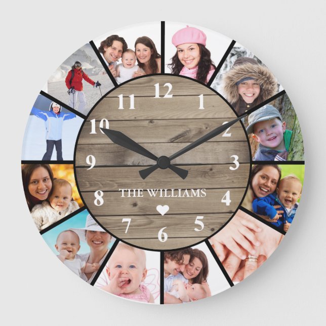 Grande Horloge Ronde Cadeaux d'horloge murale photo personnalisés pour  (Recto)