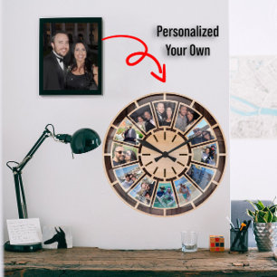 Grande Horloge Ronde Cadeaux personnalisés - Créez votre propre cadeau 