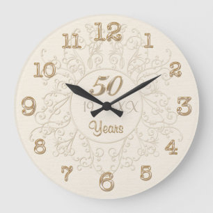 Grande Horloge Ronde Cadeaux personnalisés du 50e anniversaire de Maria