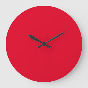 Grande Horloge Ronde Cadmium Rouge coloré tendance