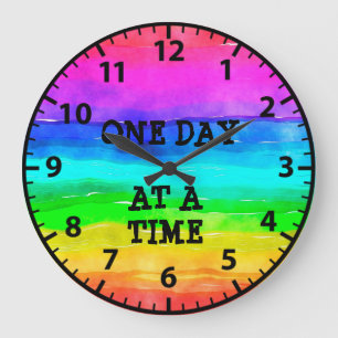 Grande Horloge Ronde Cadran arc-en-ciel de rétablissement de sobriété u