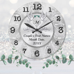 Grande Horloge Ronde Cadran de l'horloge murale personnalisé, Cadeau de