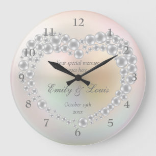 Grande Horloge Ronde Cadran de mariage personnalisé Cadran d'anniversai