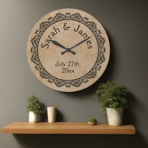 Cadran de Mariage Rond Ornemental Personnalisé