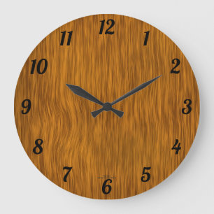 Grande Horloge Ronde Cadran en bois doré